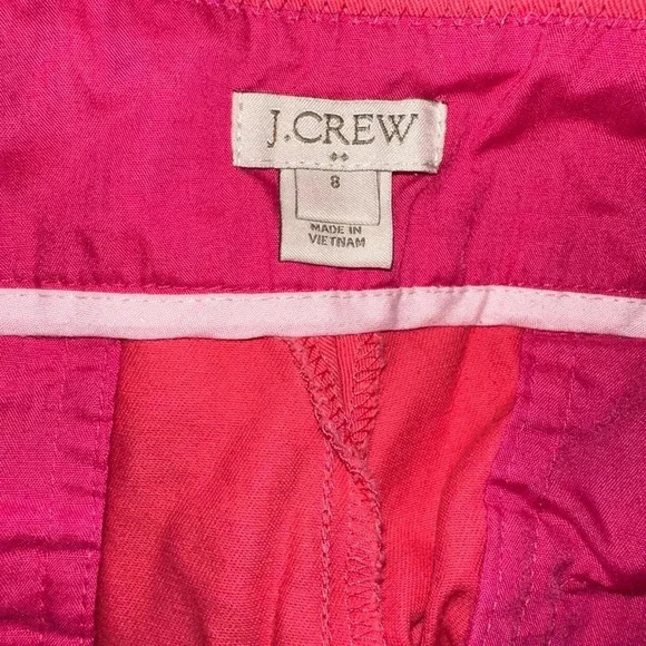 Women's J.Crew Shorts, Size 8, Salmon / Coral Pink with Palm trees - Picture 5 of 11
